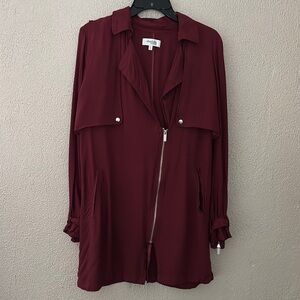 Women’s Charlotte Russe Burgundy Zip Up Top, Medium